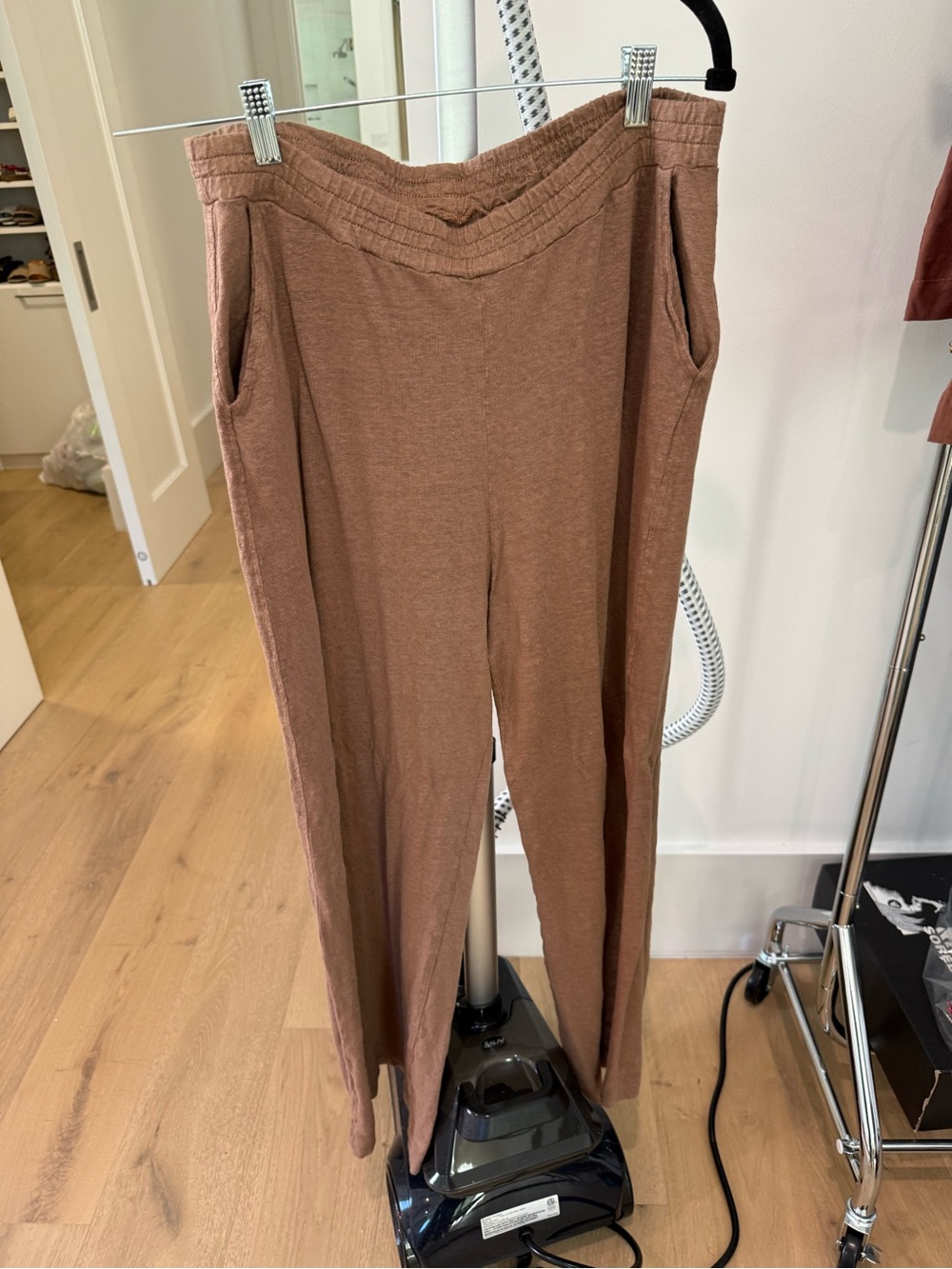 Majestic Filatures Brown Stretch Linen Wide-Leg Pants size 3 NWOT - Picture 6 of 7